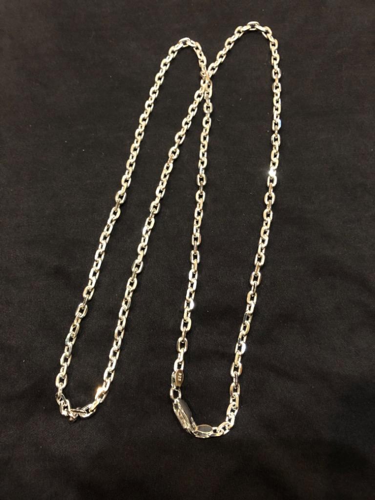 ネックレス メンズ シルバー925 チェーン あずき 3.2mm 60cm