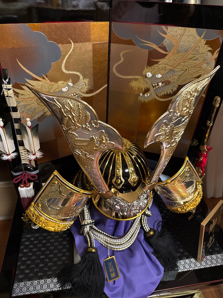 よ*ン様 極美品　兜　極上品　寿慶作　ゴールド着用兜 王朝塗り彫金竜　着用兜飾り よ*ン様 極美品 兜 極上品 寿慶作 ゴールド着用兜