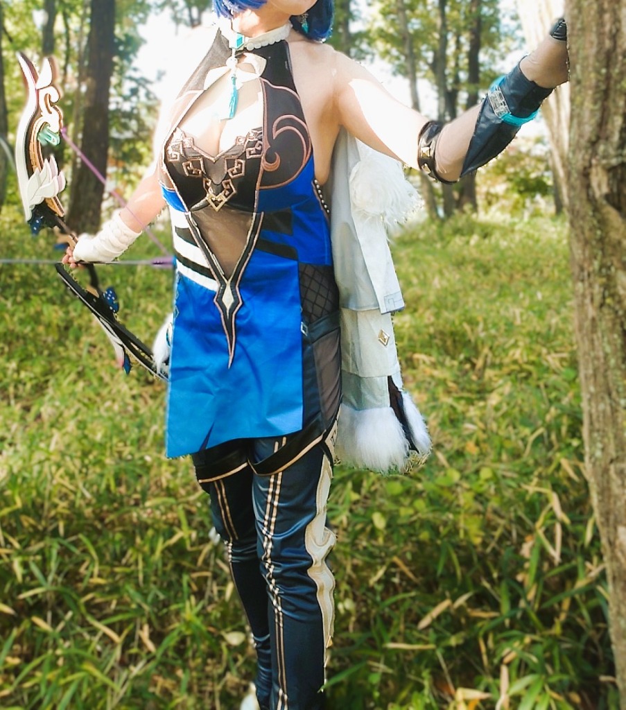 三分妄想 原神 コスプレ 夜蘭 イェラン 衣装 ※ウィッグ 靴 武器
