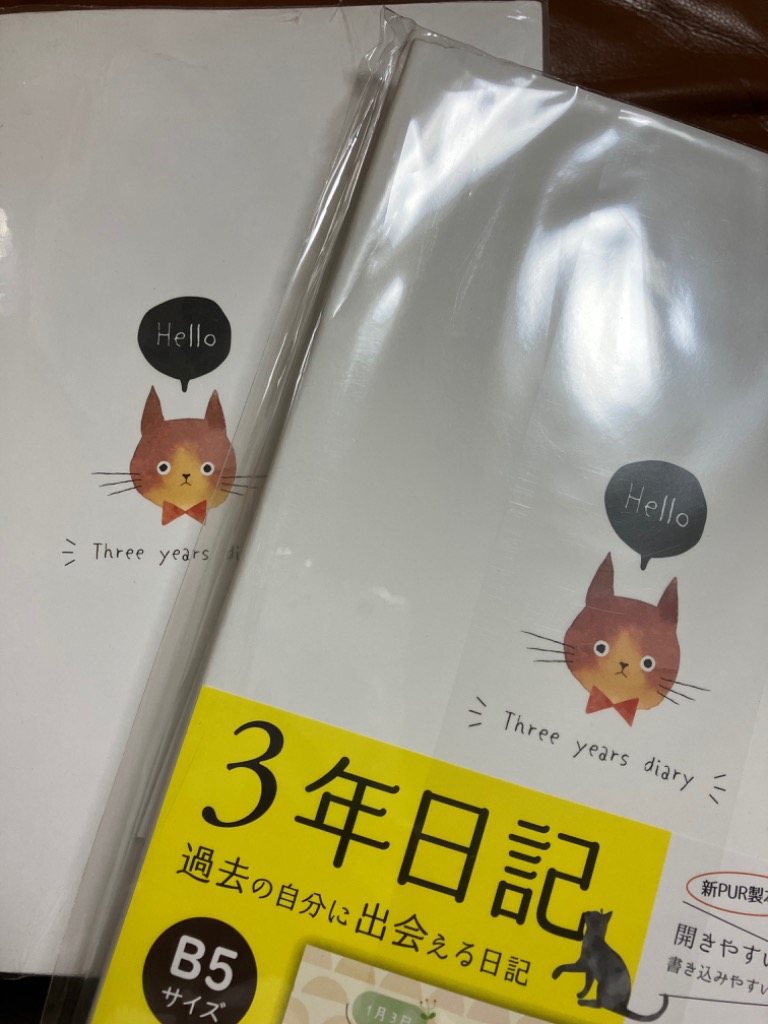 3年日記 日記帳 B5 日記 ねこ ノートライフ (26cm×18cm) 日付け表示