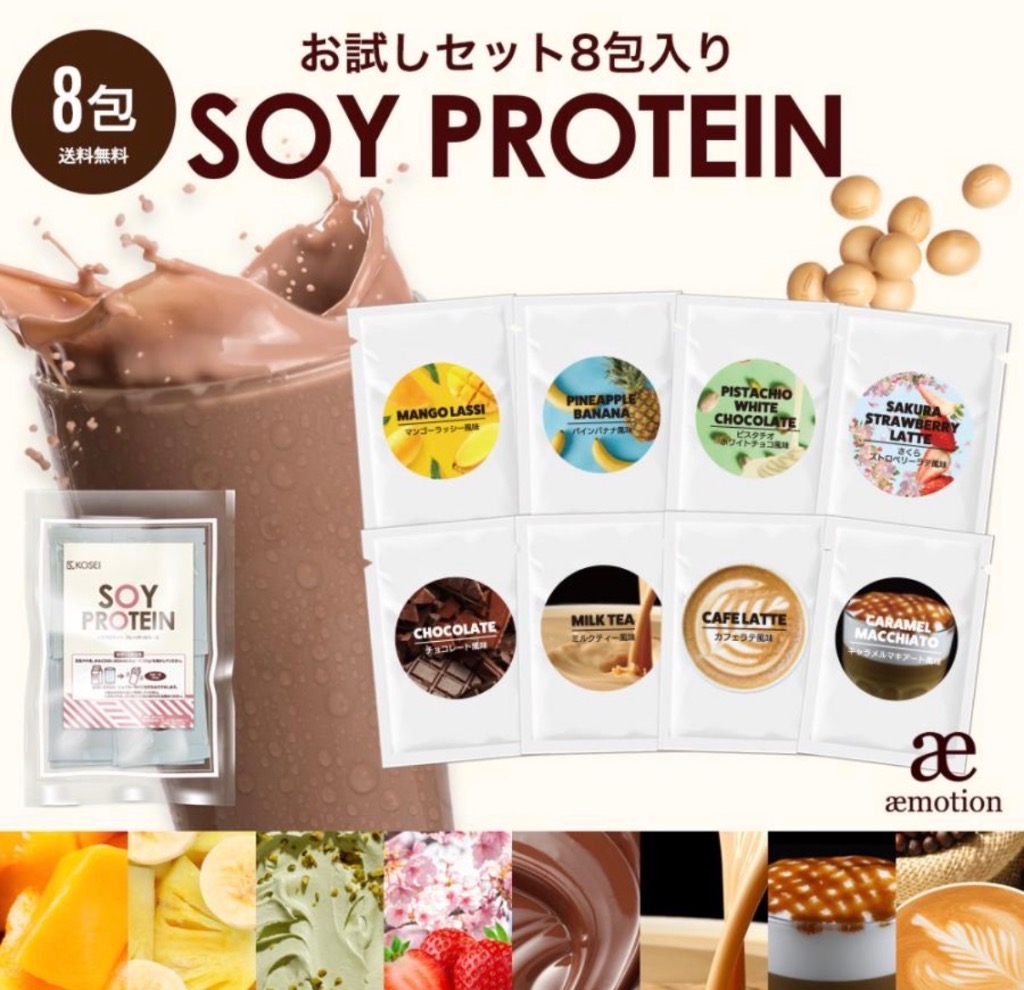 Rintosull ソイプロテイン ボトル セット KOSEI ソイプロテイン お試しセット 8包入り(1包20g) 人工甘味料不使用