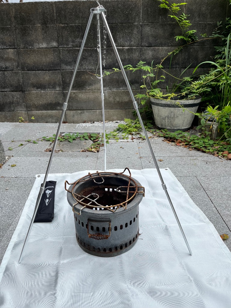 ファイヤートライポットセット（トライアングル台付) キャンプ 焚火　調理 Amazon | 焚き火台 トライポットセット キャンプ バーベキュー