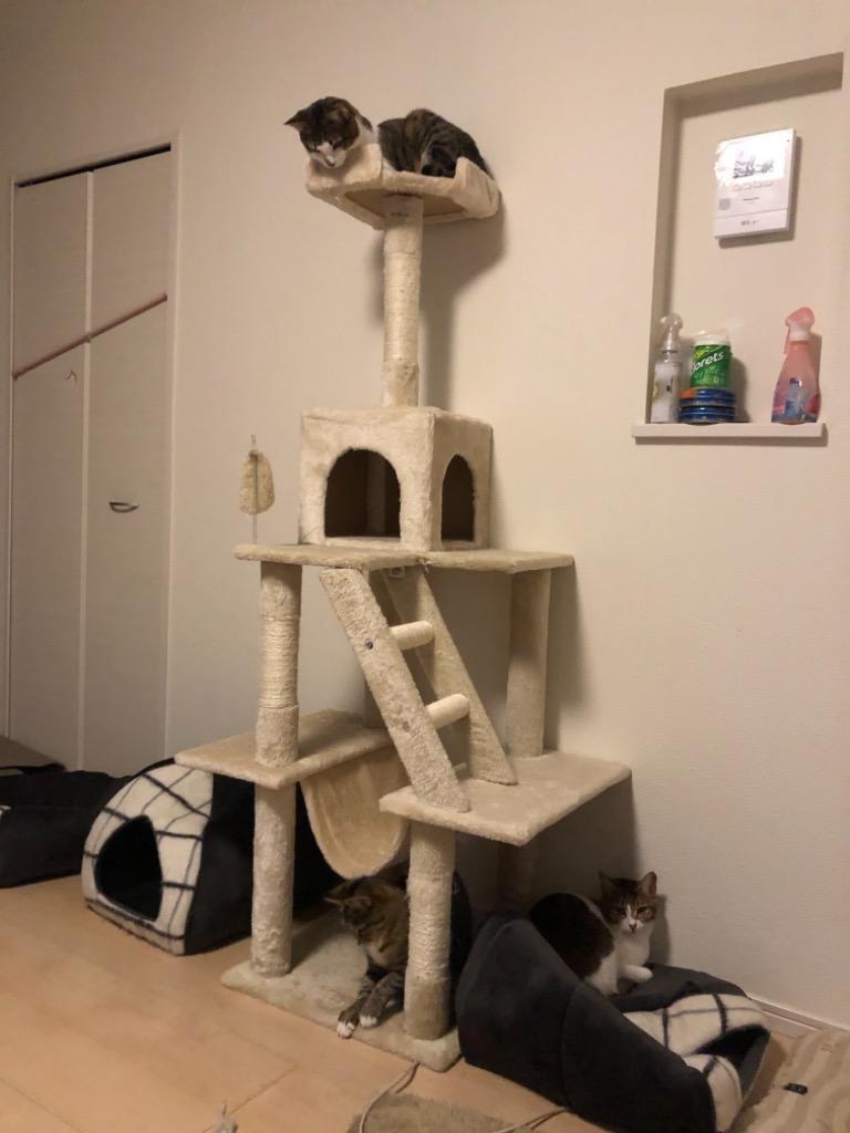 キャットタワー 据え置き型 猫タワー ネコ ハンモック 爪研ぎ