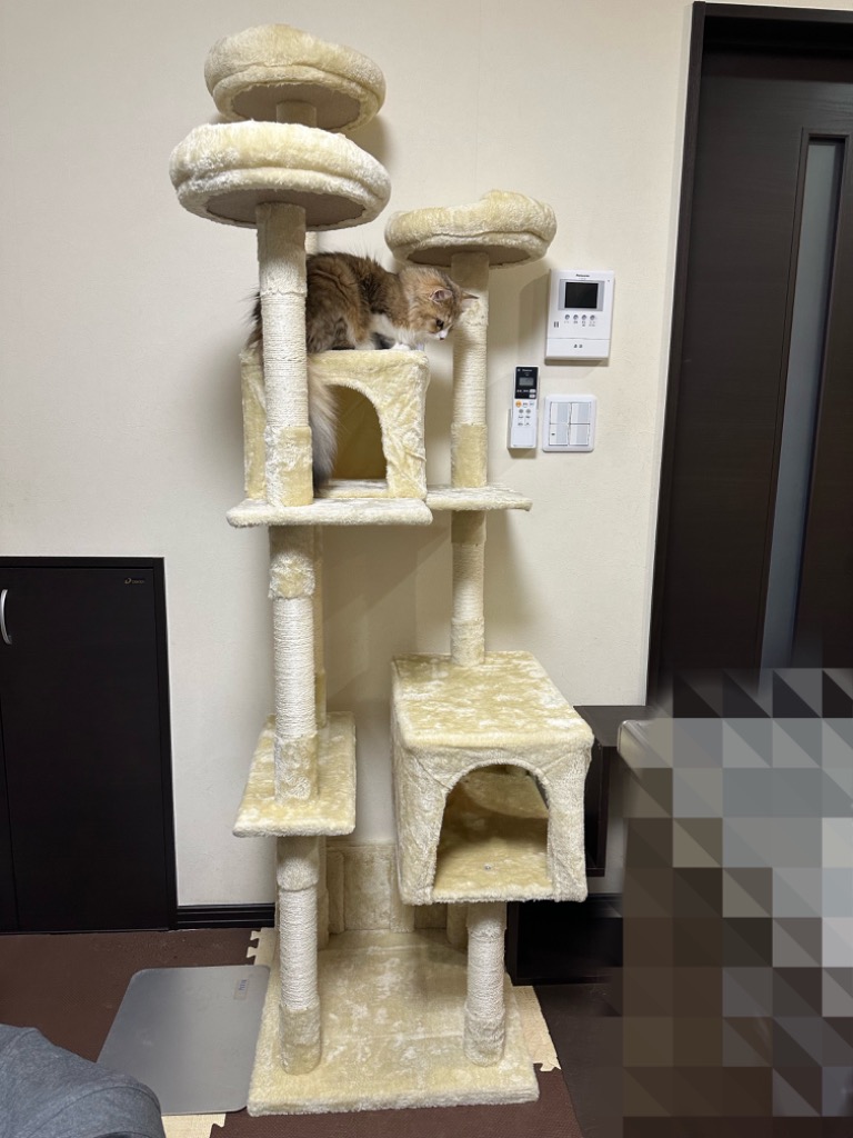 キャットタワー ペット ネコ 据え置き型 大型 高さ186cm 爪とぎ
