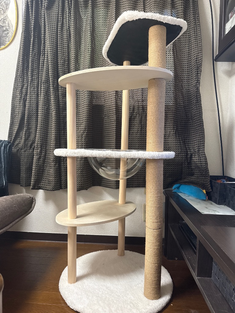 キャットタワー 木登りタワー 宇宙船 猫 爪とぎ 運動不足 ストレス解消 pt079.jpg