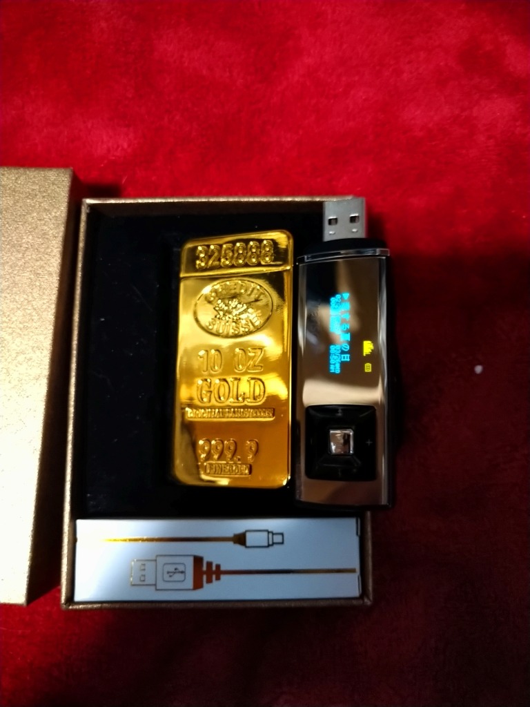 インゴット風ライター 金塊 純金 ゴールド USB ライター