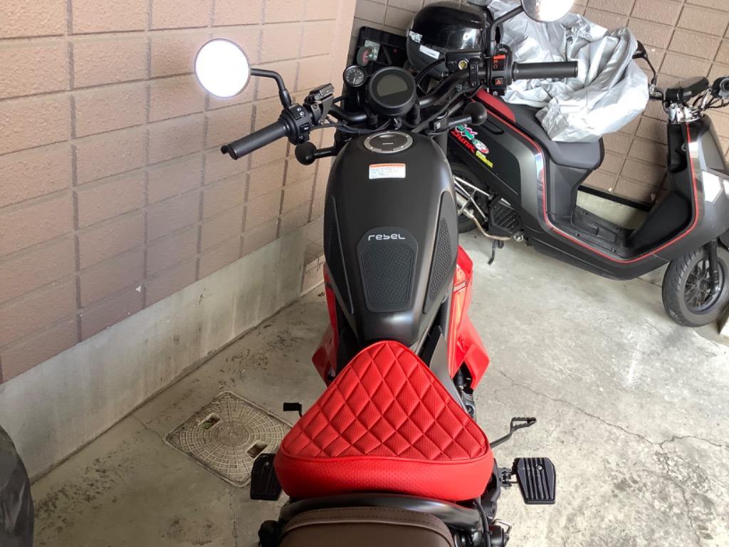 レブル250(mc49)用前後セット 黒 ダイヤカット 日本製シートカバー中古品 送料無料 レブル250 MC49 ダイヤカット カスタムシート/カバー