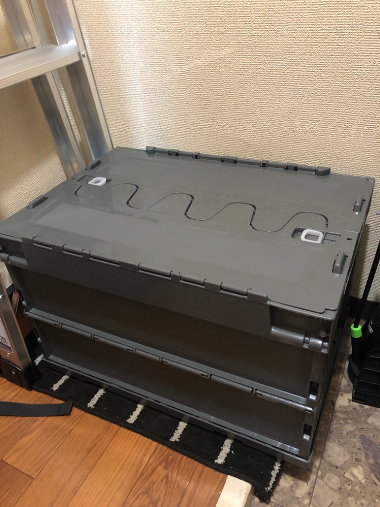 日本製 コンテナボックス 折りたたみ 大型 蓋付き 50L 耐荷重