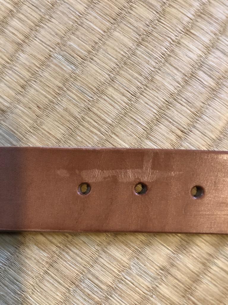 40mm コンチョ ベルト サドルレザー クロ 本革 革 レザー