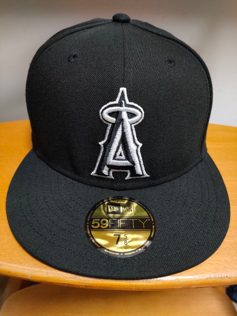ニューエラ キャップ 59FIFTY ロサンゼルス エンゼルス MLB TEAM BASIC FITTED CAP BLACK WHITE NEW  ERA LOS ANGELES ANGELS