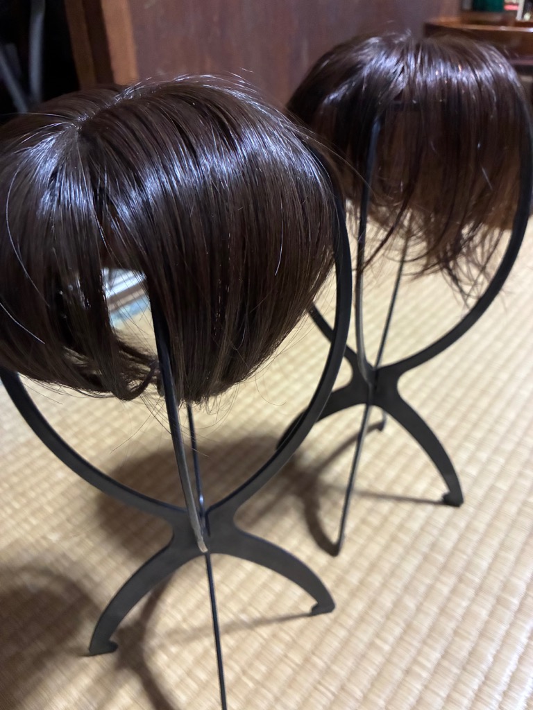 ウィッグスタンド 黒 2個セット コスプレ 折りたたみ 帽子 かつら