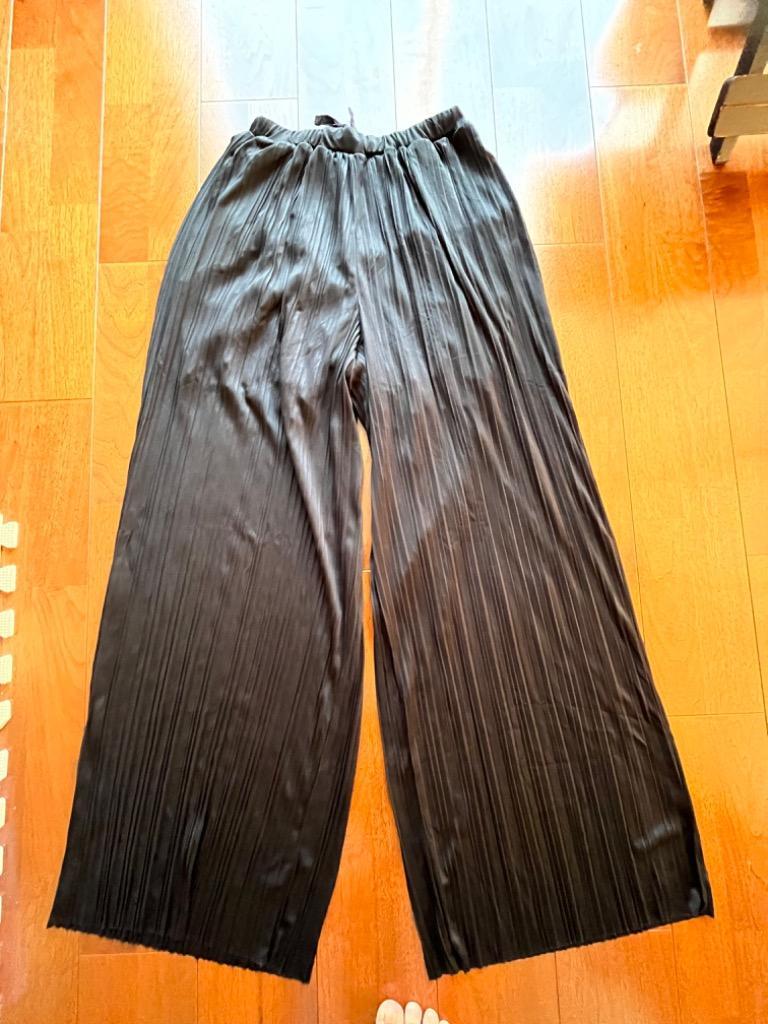 の 人気アイテムランキング antiqua レディース パンツ サテンパンツ ランダムプリーツ パンツ