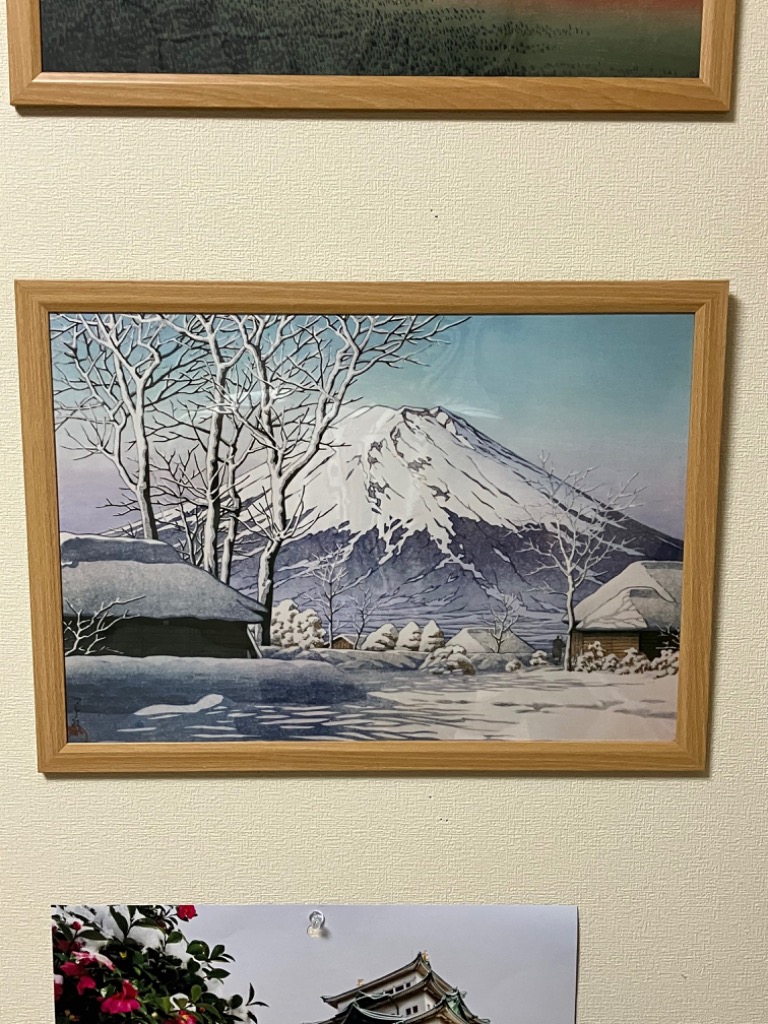 川瀬巴水 作品 ポスター A3サイズ 冨士之雪晴 忍野附近 グッズ