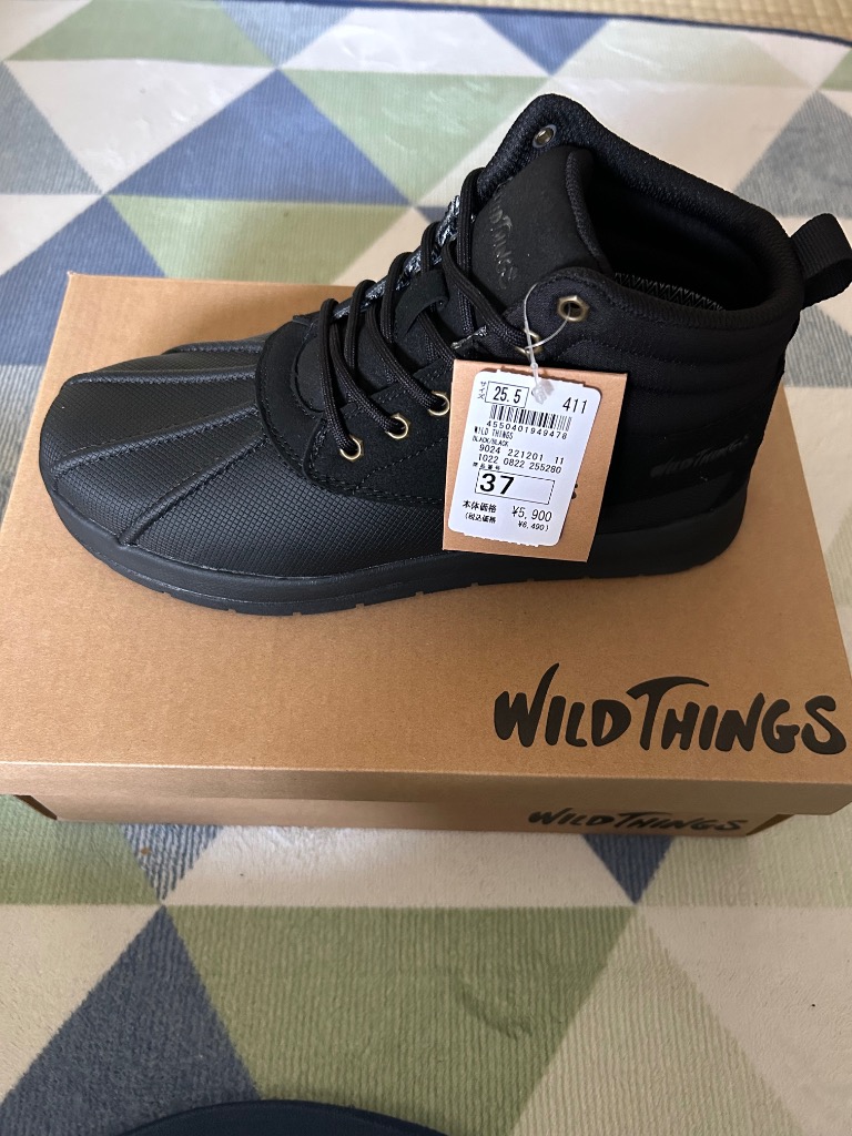 新品　WILD THINGS ブラック ハイカットブーツ　24cm WILD THINGS ワイルドシングス メンズ アウトドアブーツ 耐水