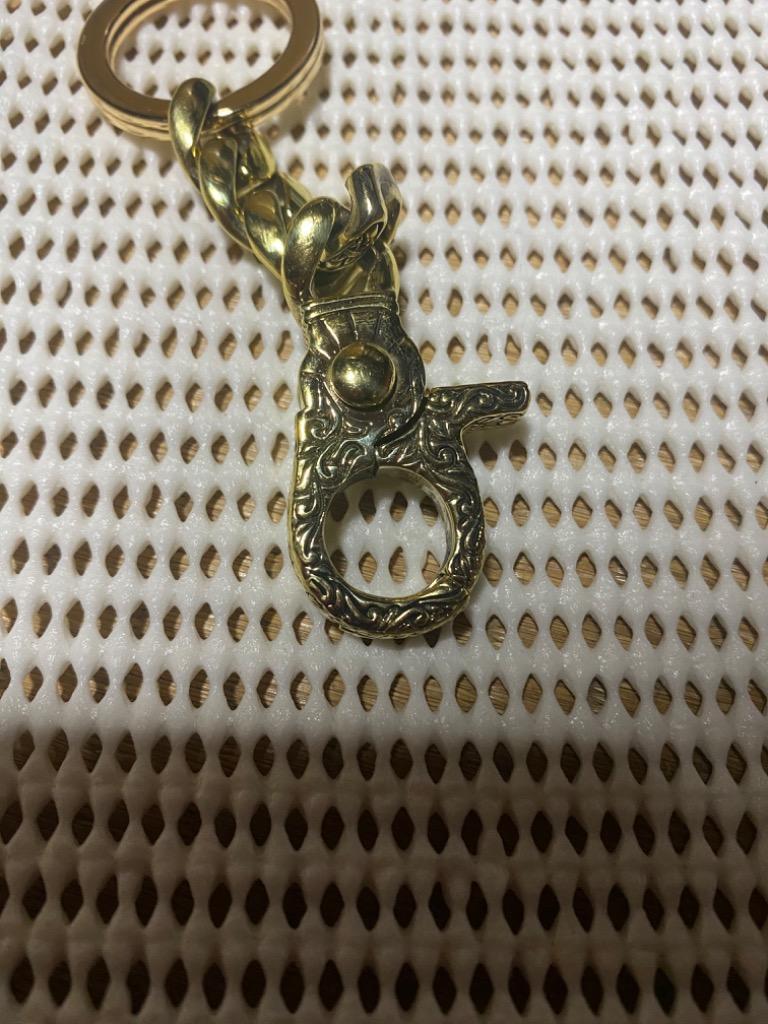 キーチェーン ブラス 真鍮 アラベスク彫刻ナスカン ゴールド