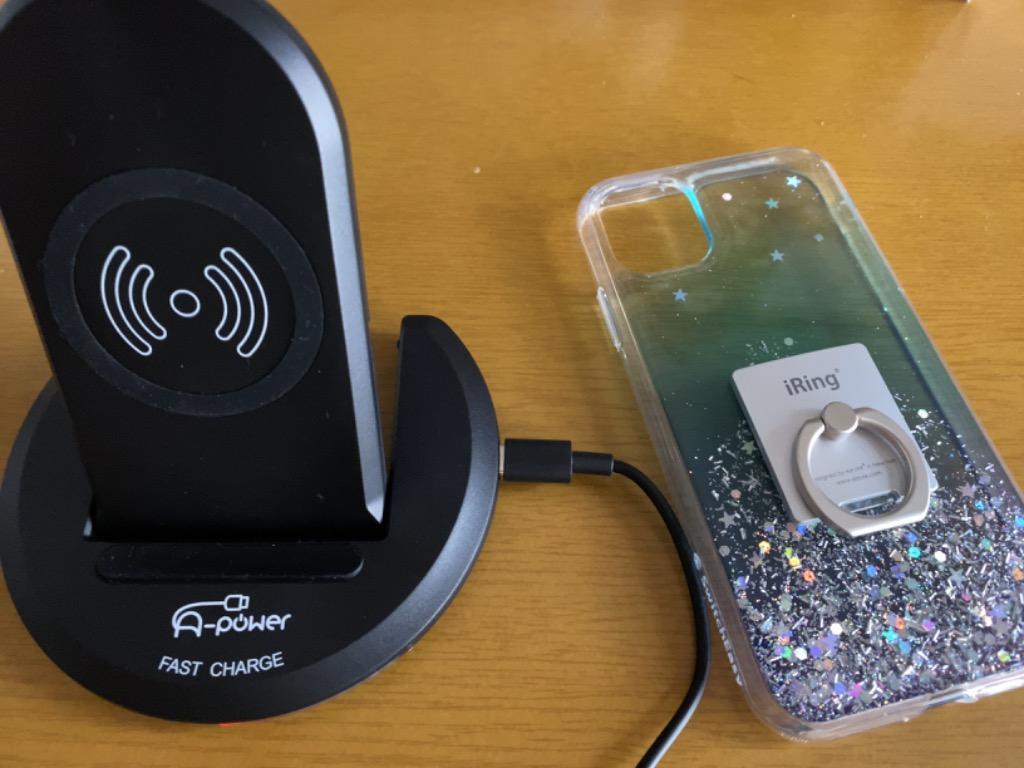 置くだけ充電器 iPhone android スマホ充電器 ワイヤレス充電器 急速 丸形 折り畳み式 充電スタンド Qi :s-5954400-:AS  shop 通販 