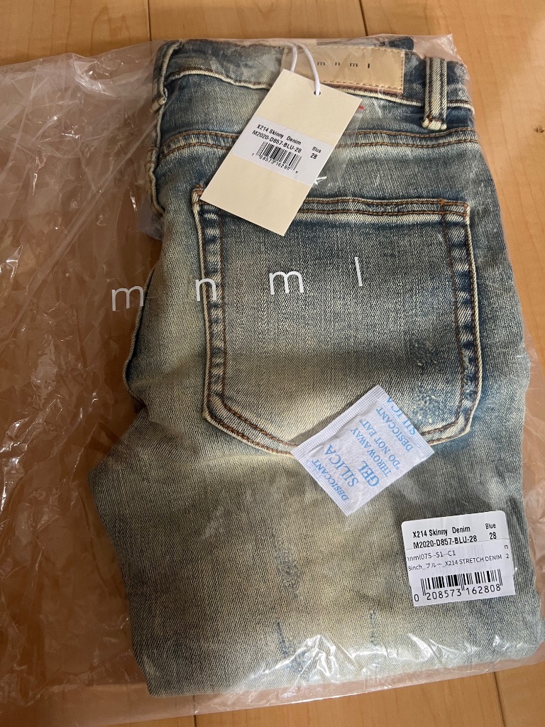 mnml（ミニマル） デニムパンツ スキニー ジーンズ クラッシュデニム