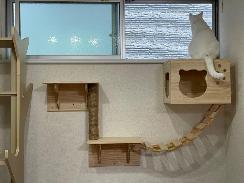 最終値下げ☆木製 遊び キャットウォーク 壁 5点セット Amazon | Bonarca キャットウォーク 【 5点 セット 】 壁付け 猫