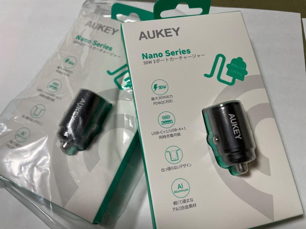 AUKEY シガーソケット USB 充電器 typeA typeC 2ポート Nano Series 30W CC-A3-BK スマホ iPhone  USB-C タイプC USB-A カーチャージャー PD 2ポート オーキー :cc-a3-bk:AUKEY公式 Yahoo!店 - 通販 -  Yahoo!ショッピング