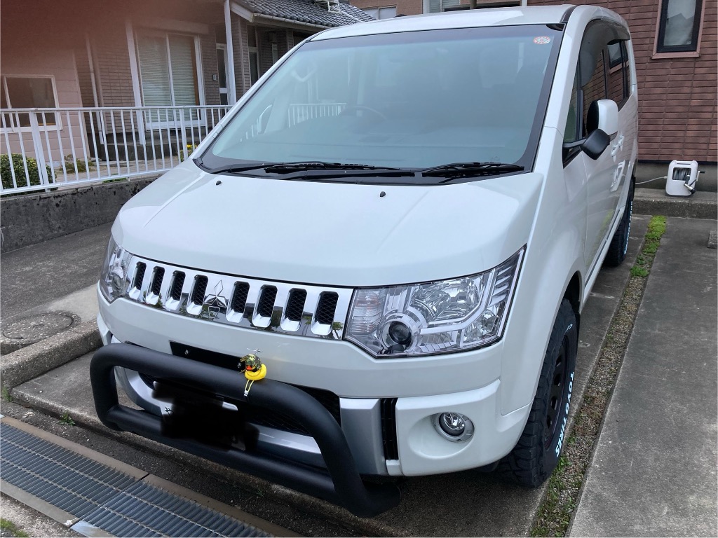 三菱 デリカ D5 前期 グリルガード マットブラック フロント