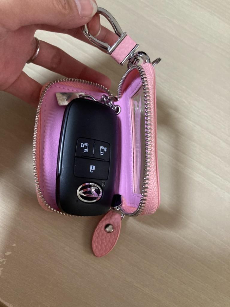 スマートキーケース キーケース 窓付きシングルジッパー 窓付き クリア