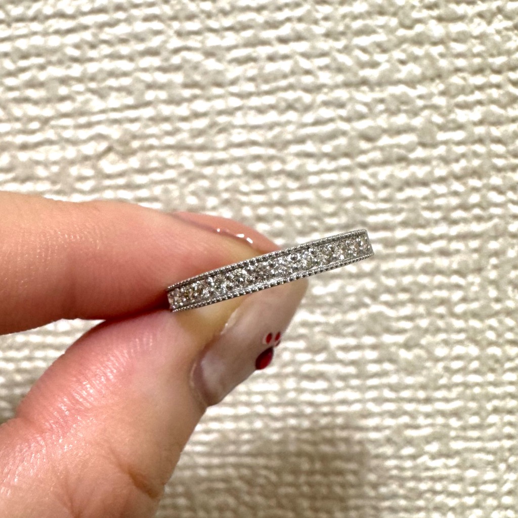 Pt950 0.2ct ダイヤモンド ハーフ エタニティ リング 送料無料