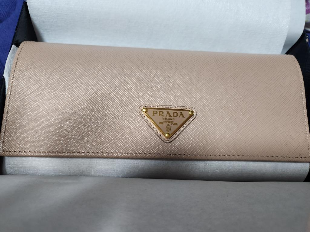 ☆送料関税込☆PRADA サフィアーノカードケース付長財布☆超人気 PRADA プラダ サフィアーノ 手帳型ミニ財布 内側マルチカラー二