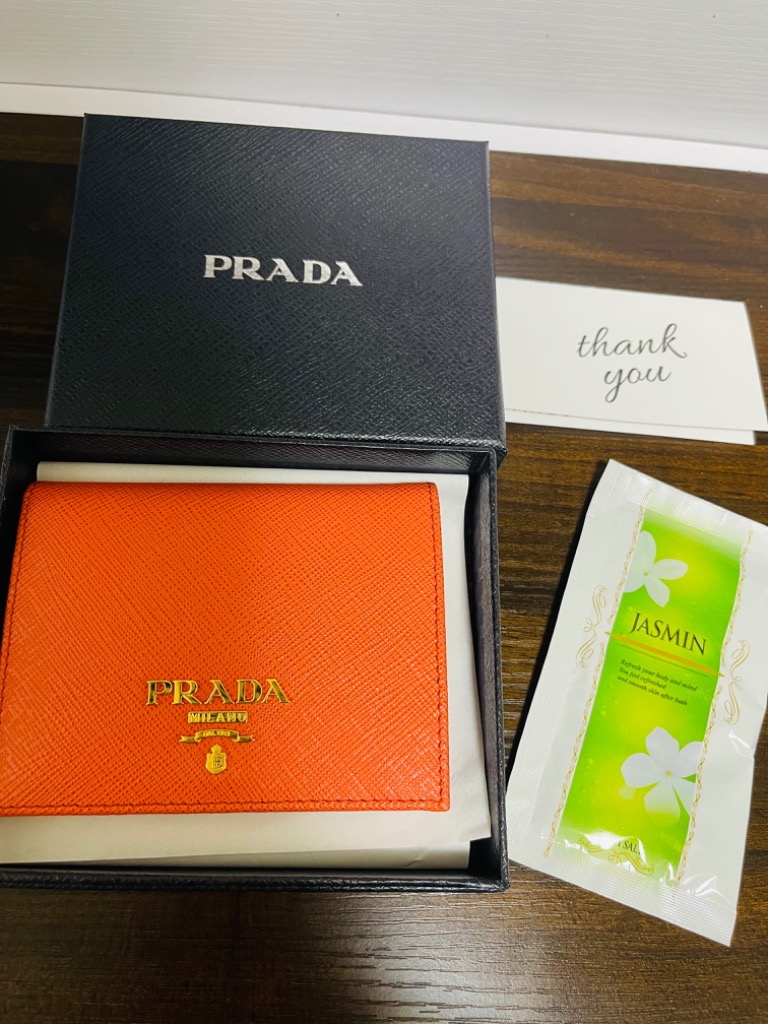 PRADA プラダ 二つ折り財布 サフィアーノ ミニ財布 レディース