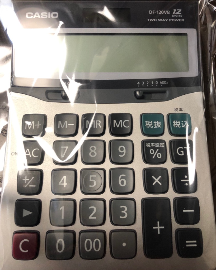 CASIO カシオ 12桁デスクサイズ電卓 DF-120VB-N 税率設定 消費税率変更 