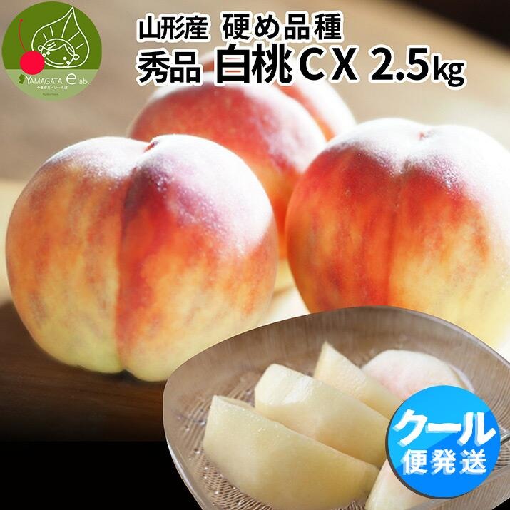 硬い桃　箱込み11キロ 硬い桃 白桃 秀品 白桃CX 2.5kg 山形県産 送料無料 固い桃 か