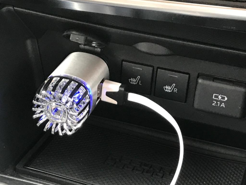 車用 空気清浄機 2in1 マイナスイオン ブルーライト 車載用 DC12V シガーソケット USB チャージャー 充電 1個 アズーリ  :1900100196:AZZURRI SHOPPING - 通販 - Yahoo!ショッピング