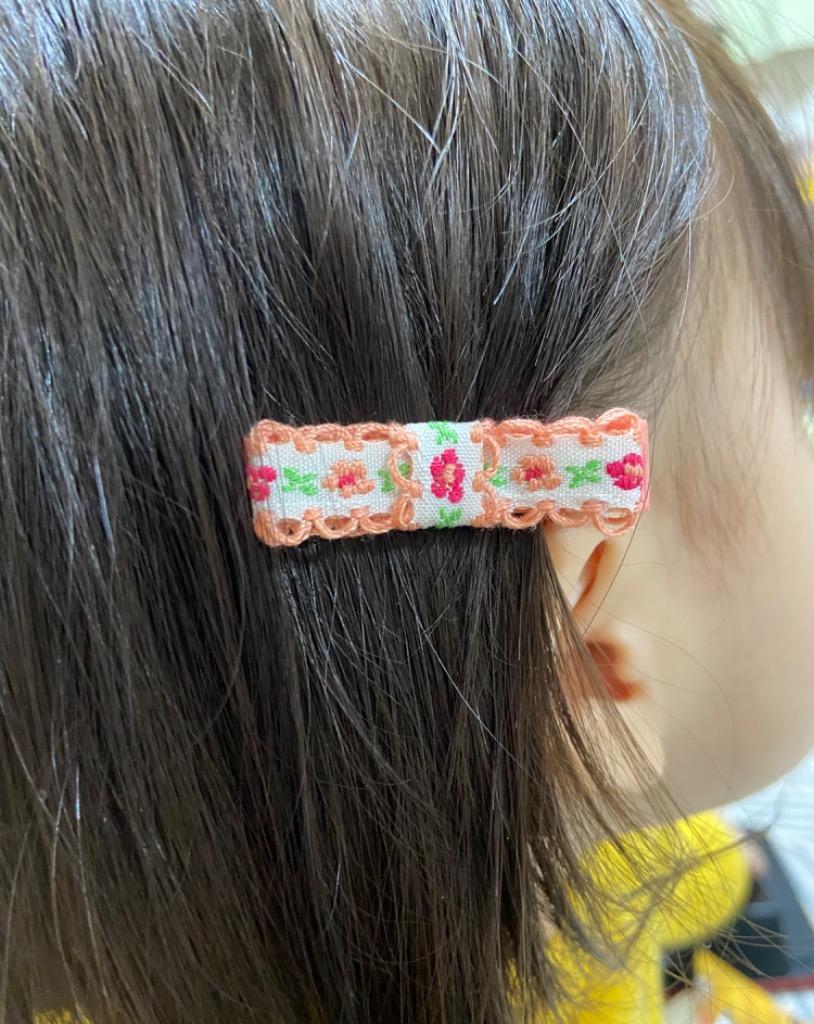 Baby Deer Clips お花 小さめ ヘアクリップ あみおはな ヘアピン ニット ミニ フラミンゴ 毛糸 フラワー