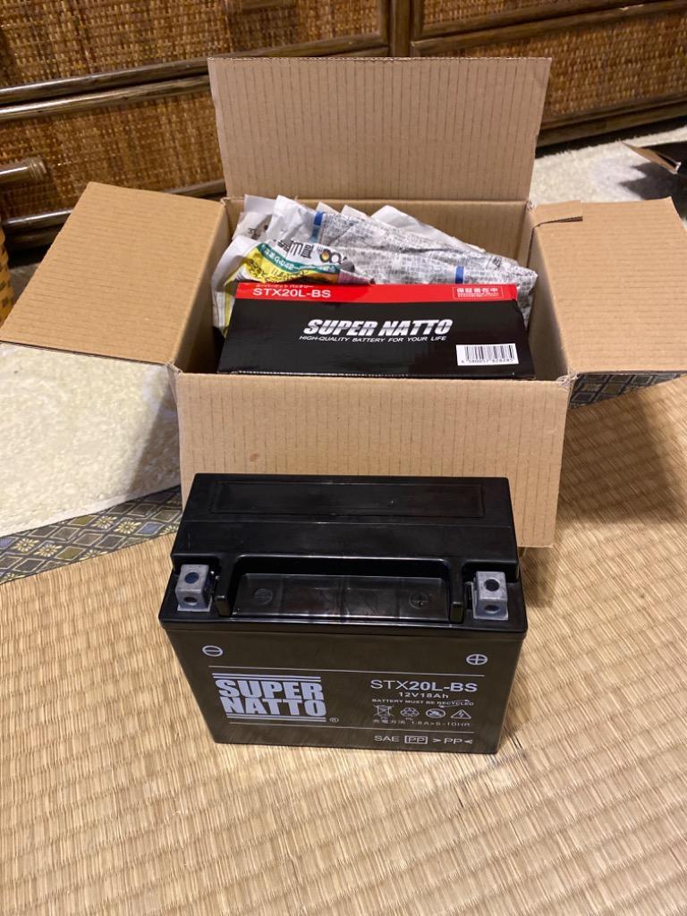 SUPER NATTO バイクバッテリー STX20L-BS YTX20L-BS YTX20HL-BS