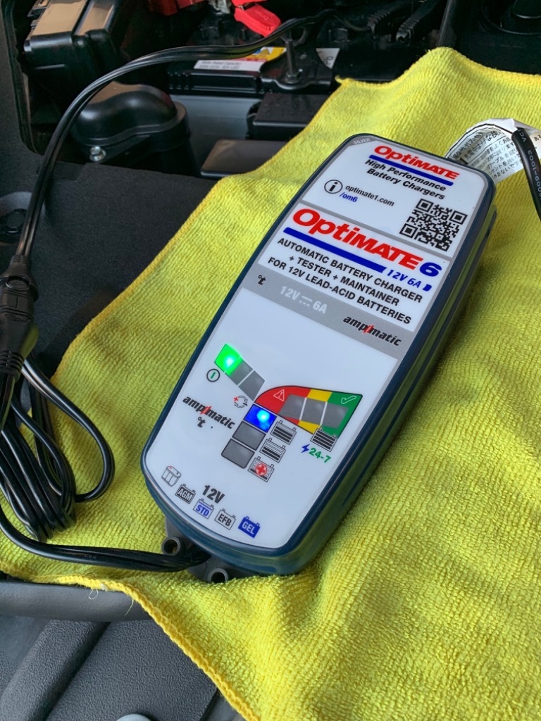 OptiMATE6 TM-367 オプティメイト6 Amp. Ver.3 12V6A バイク 車用バッテリー充電器  強力回復充電機能（サルフェーション除去）特許技術ampmatic搭載