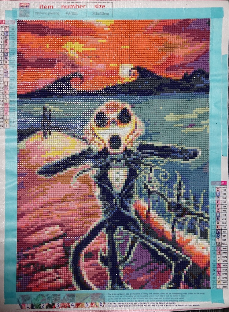 ダイヤモンドアート 四角いビーズ 全面 30x40cm 《悲鳴》 5d