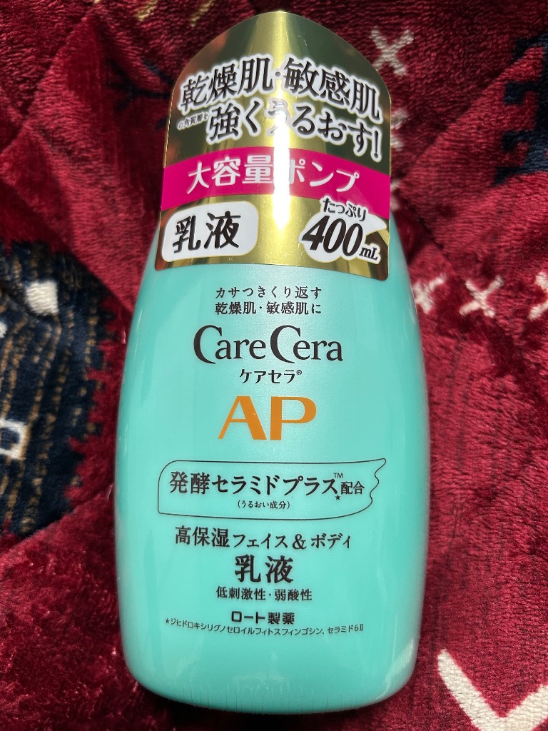 ロート製薬 ケアセラ APフェイス&ボディ乳液 大容量ポンプ400mL