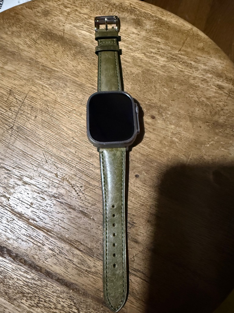 Apple Watch Series 10 皮 バンド 46mm ウルトラ 2 SE 黒 レザー