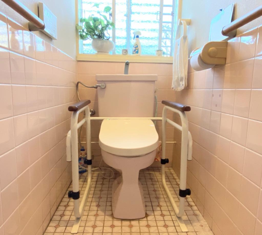 トイレ用 補助手すり 高さ 6段階 調節可能 トイレ用アーム 天然木
