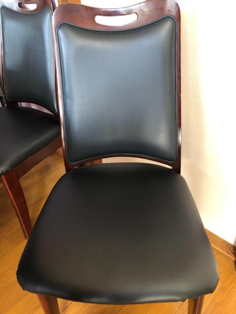 ワイドサイズ 椅子の張り替え セット レザー 合皮 無地 5cm厚 4脚分 