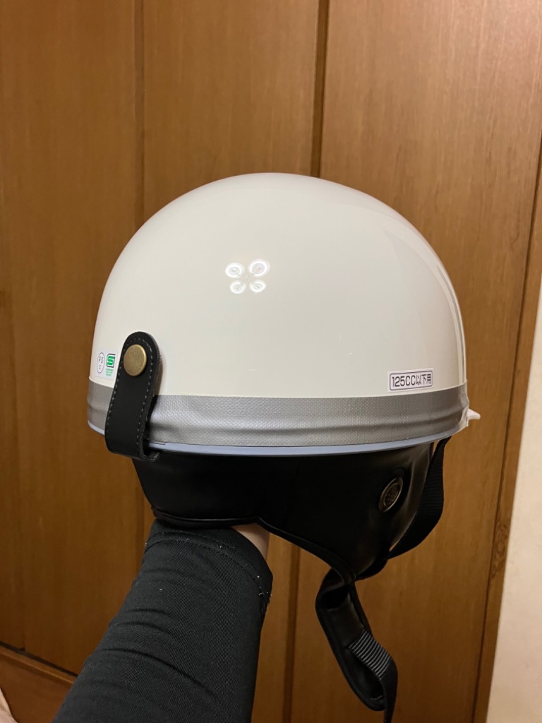 バイクヘルメット コルク半キャップ ホワイト フリーサイズ 57cm