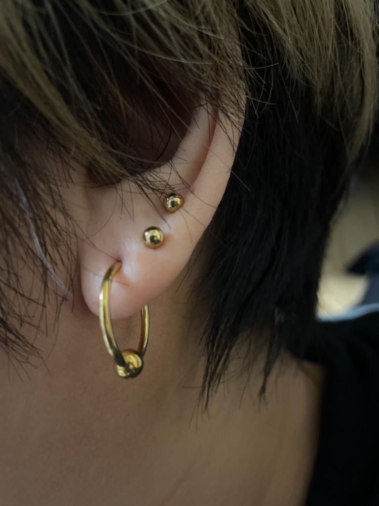 ジェンダーフリー18金 16G 8mm ビーズリング ボディーピアス 楽天市場】[ニッケルフリー ボディピアス 16G] G23チタンD型