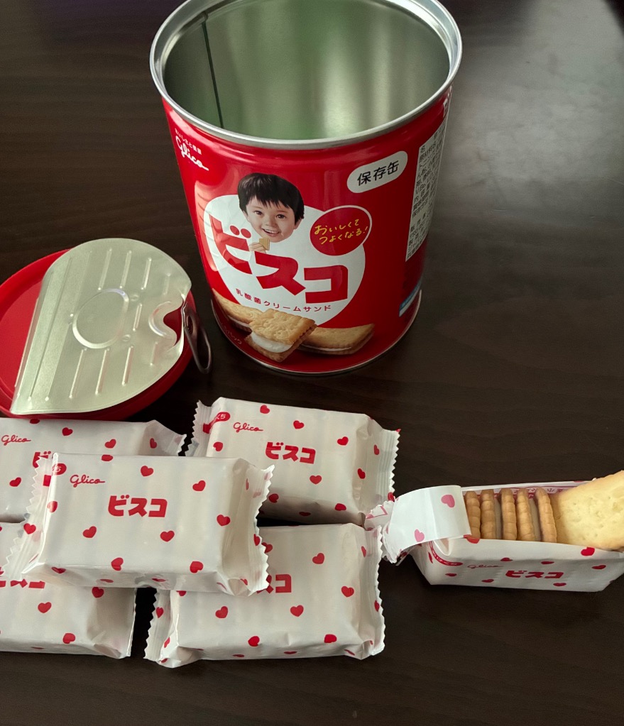 く*！様 非常食 ビスコ缶　ファイバービスケット　各30個　計60個【HI-C】 ビスコ 非常食 お菓子 ビスコ保存缶 30枚 江崎グリコ ビスケット 缶入
