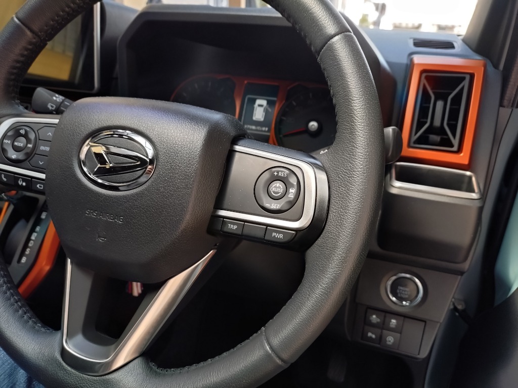 タフト LA900S LA910S ステアリング ホーン リング サテン シルバー ハンドル ガーニッシュ カバー モール INT－ETC－597