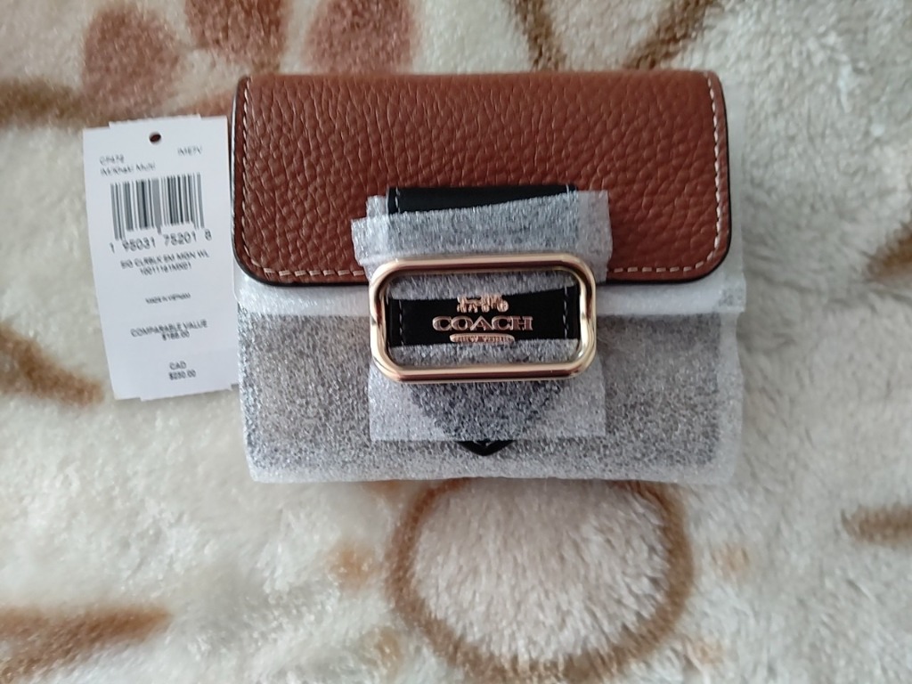 COACH（コーチ） 並行輸入 3つ折り財布 カラーブロック シグネチャー