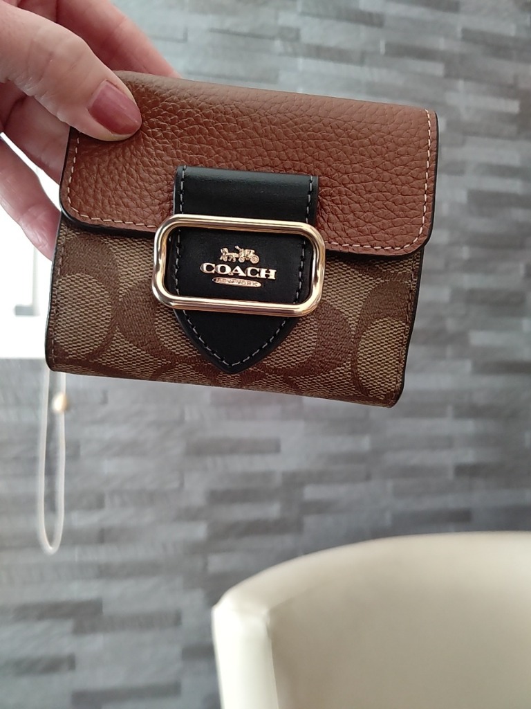 COACH（コーチ） 並行輸入 3つ折り財布 カラーブロック シグネチャー