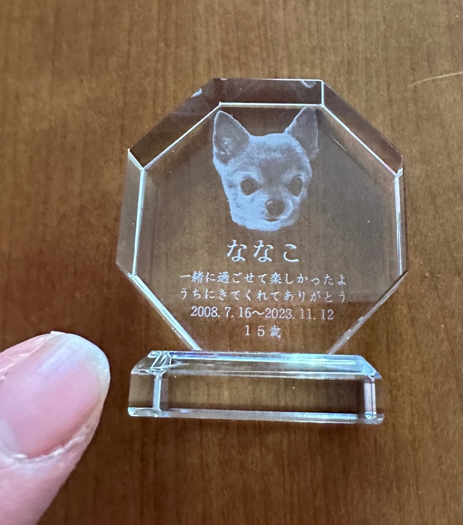 ペット位牌【世界に一つの特別:3Dクリスタル位牌(リサ)八角型 ペット位牌【世界に一つの特別:3Dクリスタル位牌(リサ)八角型