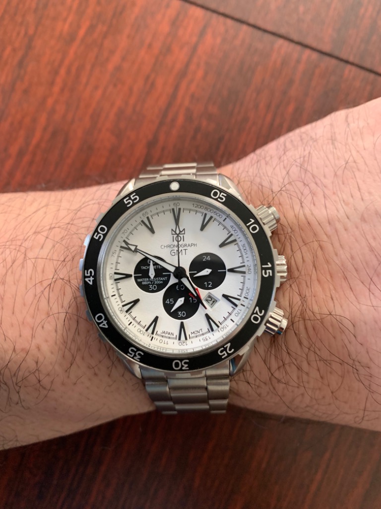 【値下げ　稼働品】Hyakuichi GMT クロノグラフ ダイバーズウォッチ クロノグラフ GMT 200m防水 メンズ腕時計