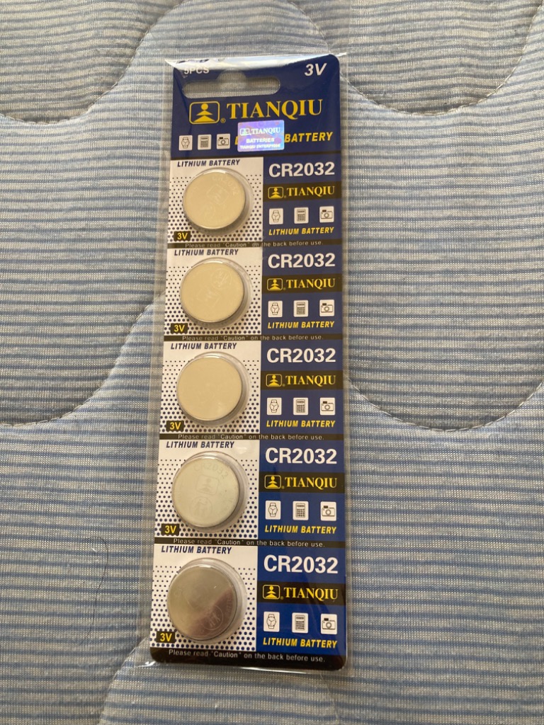 Tianqiu CR2032 3V Lithium Coin Cell Batteries (5 Batteries)