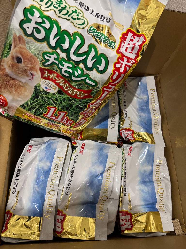 GEX（ジェックス） 送料無料 おいしいチモシー 1．1kg×6 一番刈り