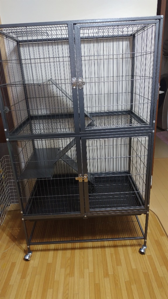 4階建て大型ケージ　アウトレット　チンチラ　フェレット　デグー　猫 アウトレット品 4階建て大型ケージ ブラック 組立確認済 ケージ